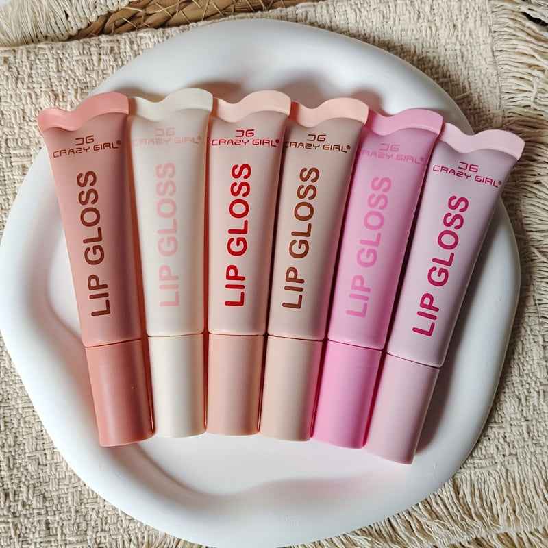 6 Packs Random Color Butter Tinted Lip Balm, 6 Colors Vanilla Beige Brown Pink Sugar Lip Gloss, Clear Jelly Yummy Tint Lip Stain, Long Lasting Hydrating Glow Reviver Lip Care Oil