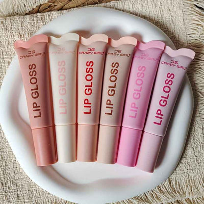 6 Packs Random Color Butter Tinted Lip Balm, 6 Colors Vanilla Beige Brown Pink Sugar Lip Gloss, Clear Jelly Yummy Tint Lip Stain, Long Lasting Hydrating Glow Reviver Lip Care Oil