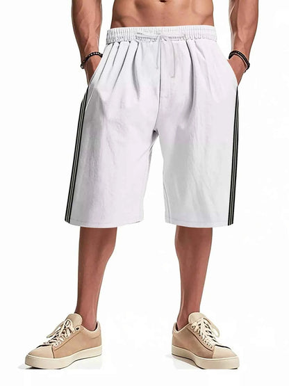 Men's Full Size Casual Striped Shorts Plus Size