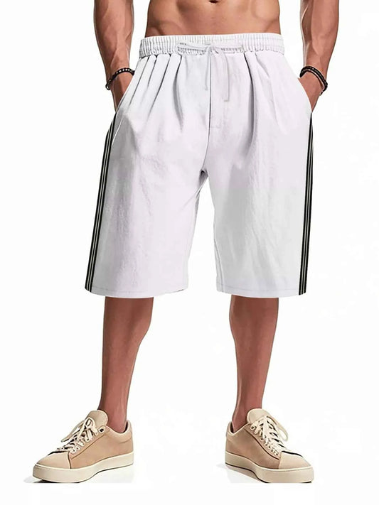 Men's Full Size Casual Striped Shorts Plus Size