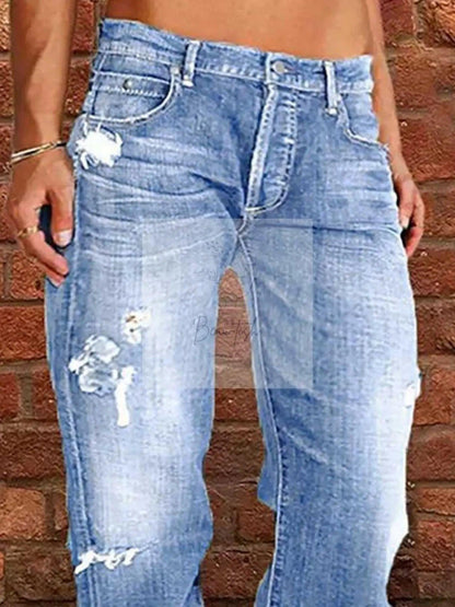 Distressed Loose Fit Jeans