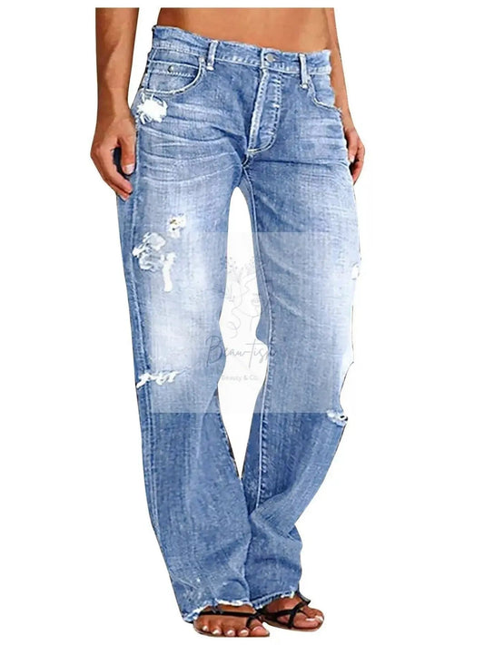 Distressed Loose Fit Jeans