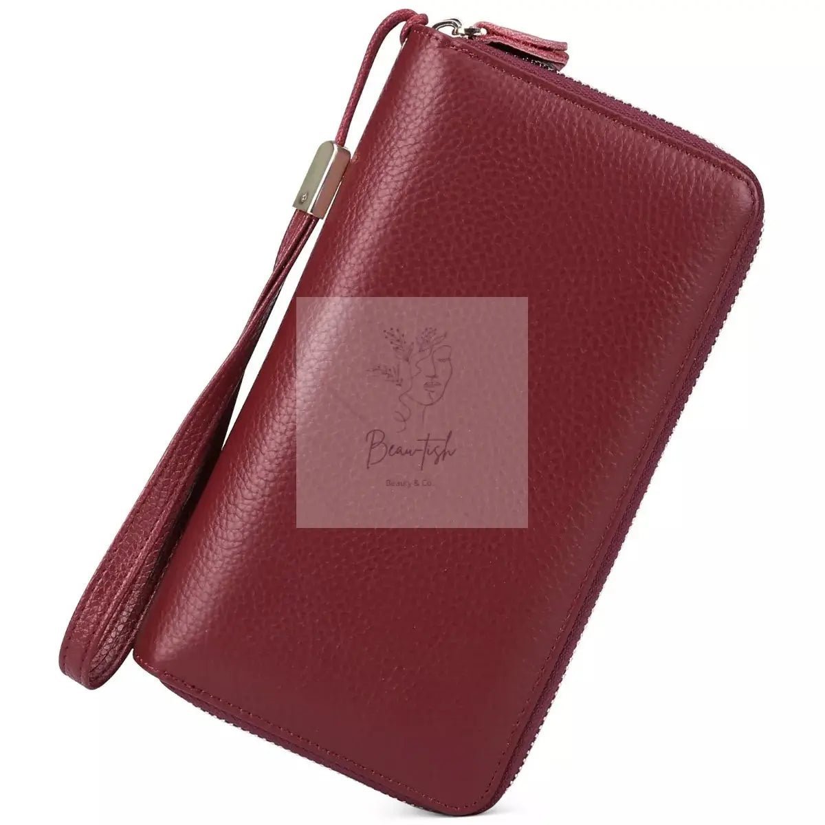 Double Zipper Leather Wallet