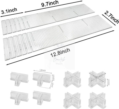 Drawer dividers with clips - Adjustable drawer divider - 2mm - Transparent