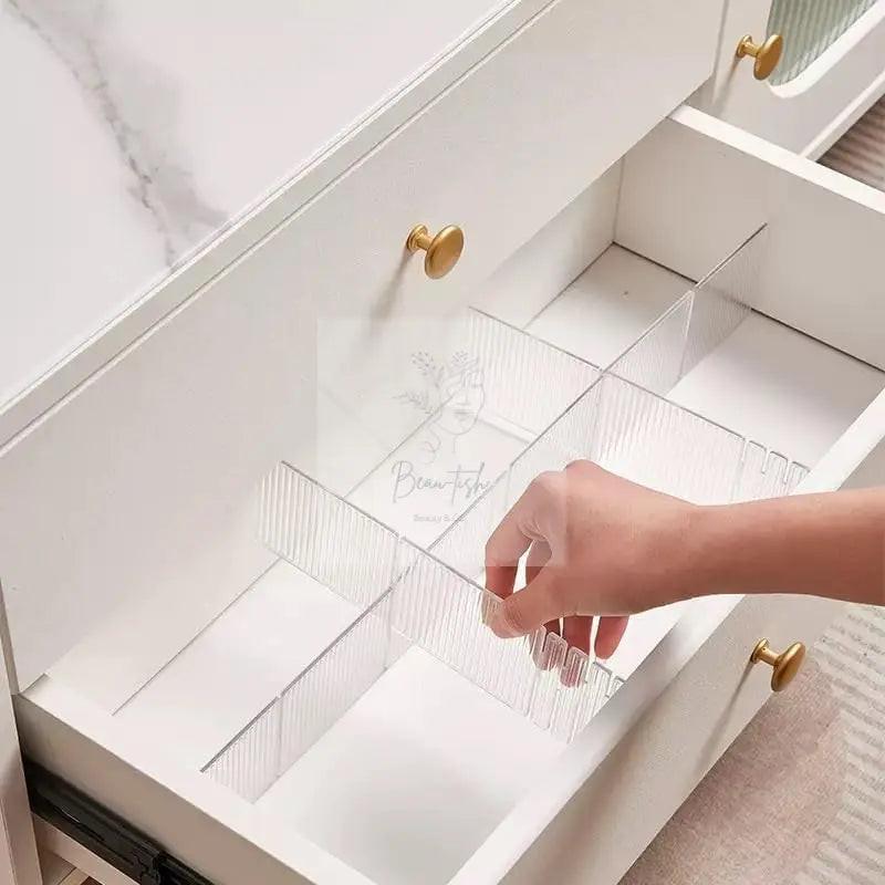 Drawer dividers with clips - Adjustable drawer divider - 2mm - Transparent