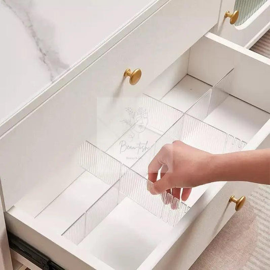 Drawer dividers with clips - Adjustable drawer divider - 2mm - Transparent