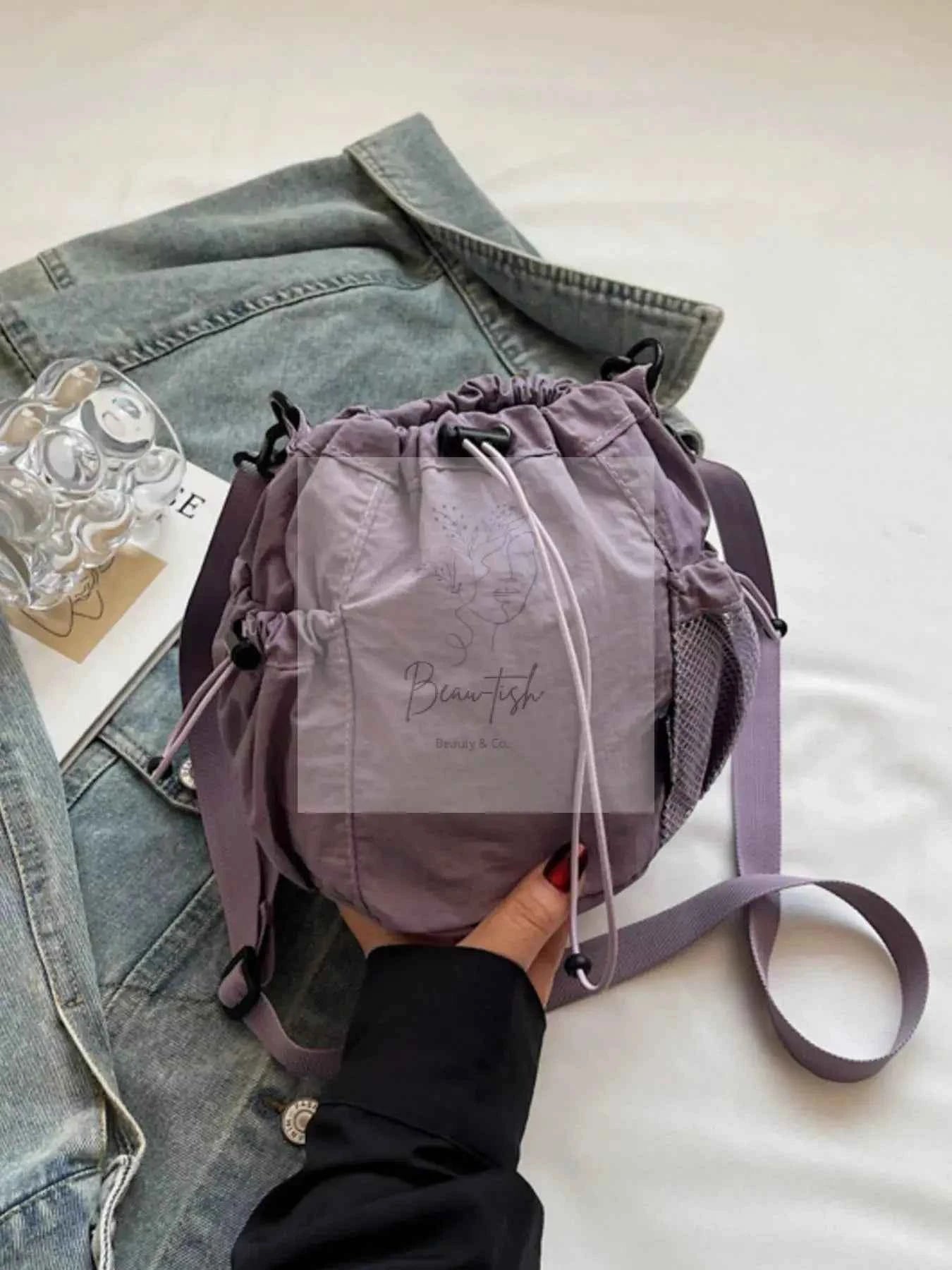 Drawstring Bucket Crossbody Bag