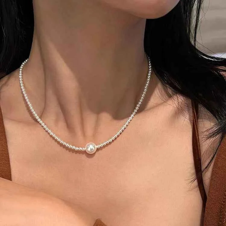 Pearl Bead Choker Necklace