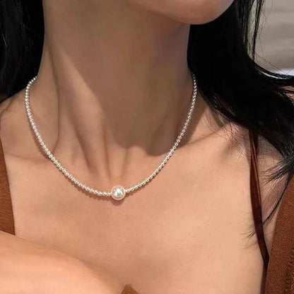 Pearl Bead Choker Necklace