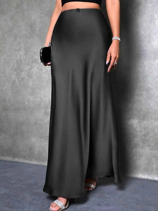 High Waist Satin Maxi Skirt