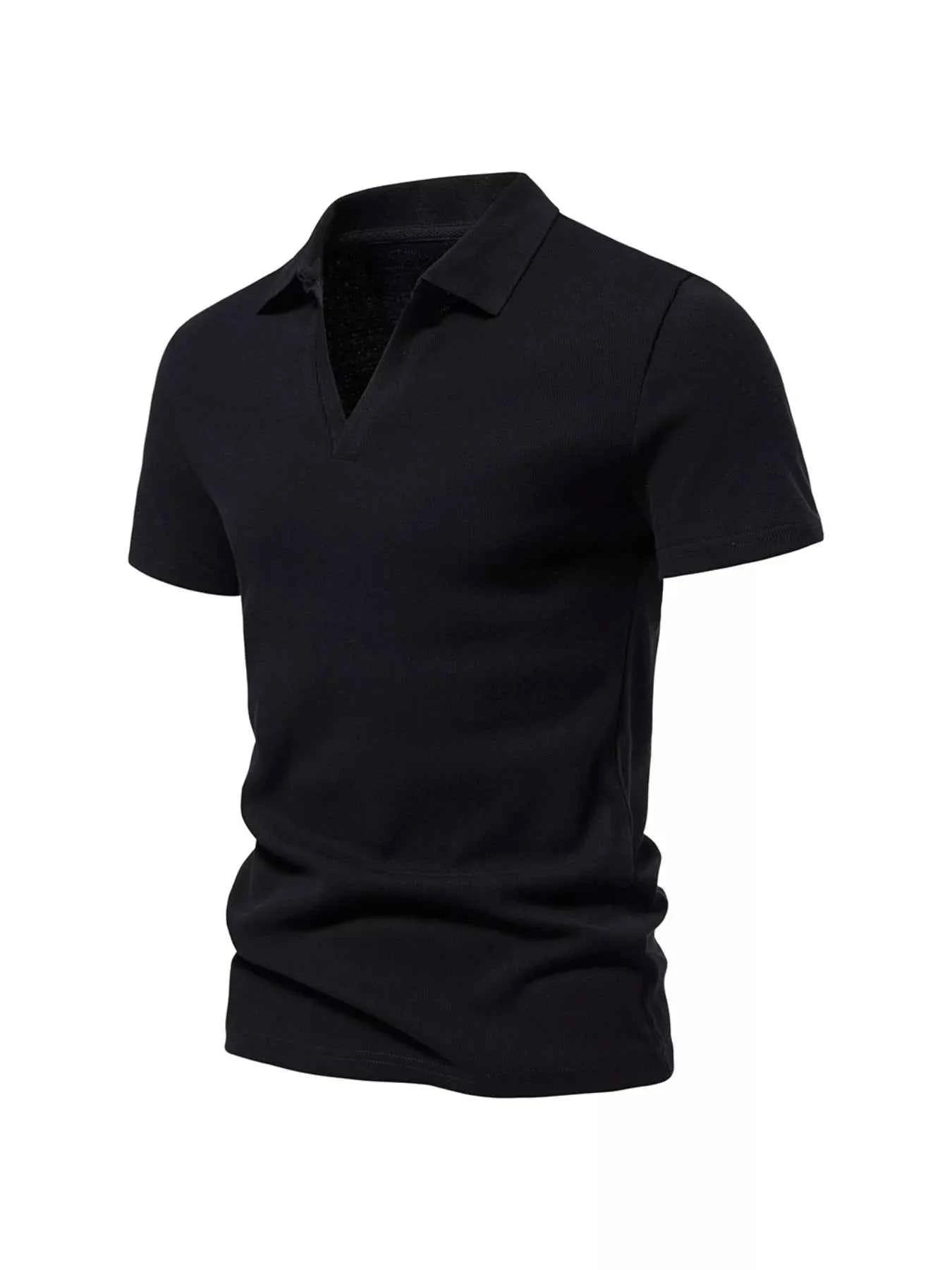 Men's Plus Size Casual Notched Short Sleeve Polo