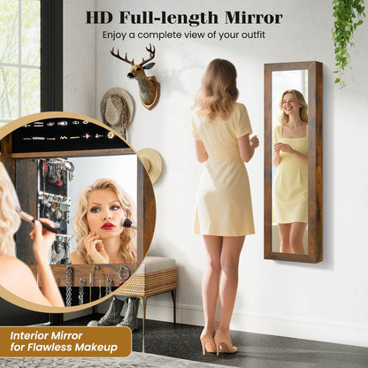 Full-Length Mirror Jewellery Organizer – Wall or Door Mounted