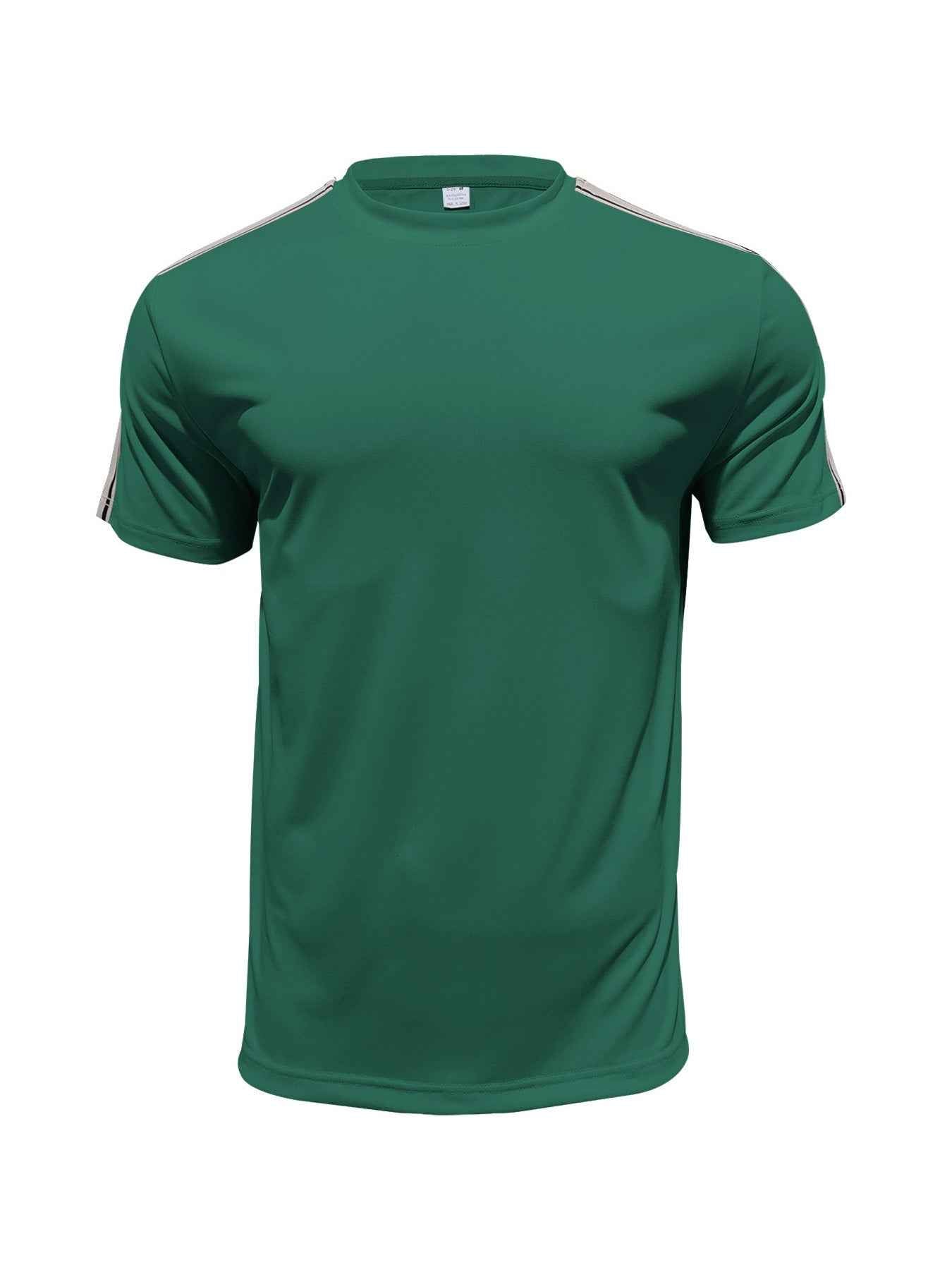 Men's Full Size Striped Shoulder Casual T-Shirt Plus Size