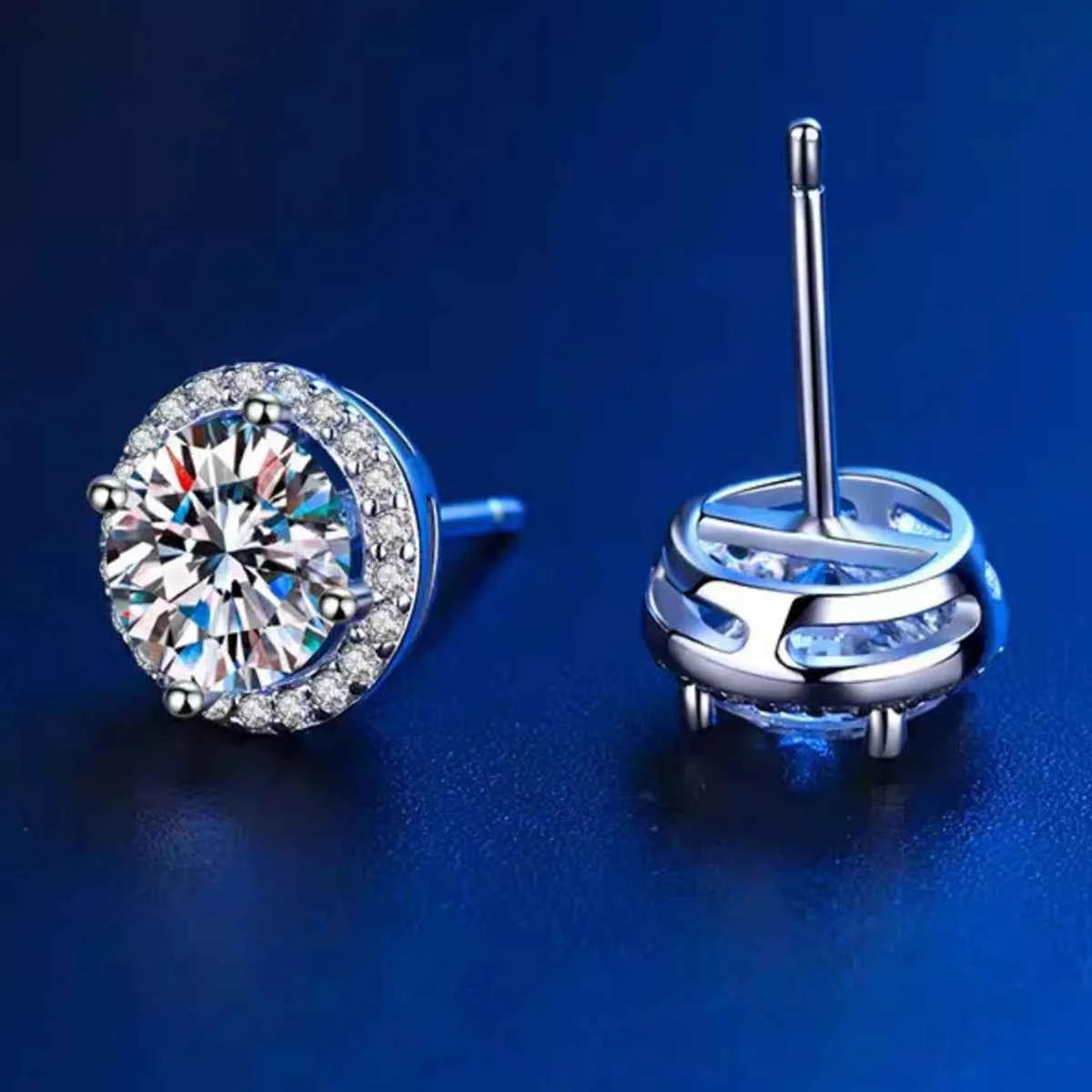 1 Carat Moissanite 925 Sterling Silver Stud Earrings