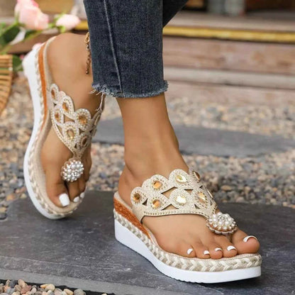 Toe Post Wedge Sandals