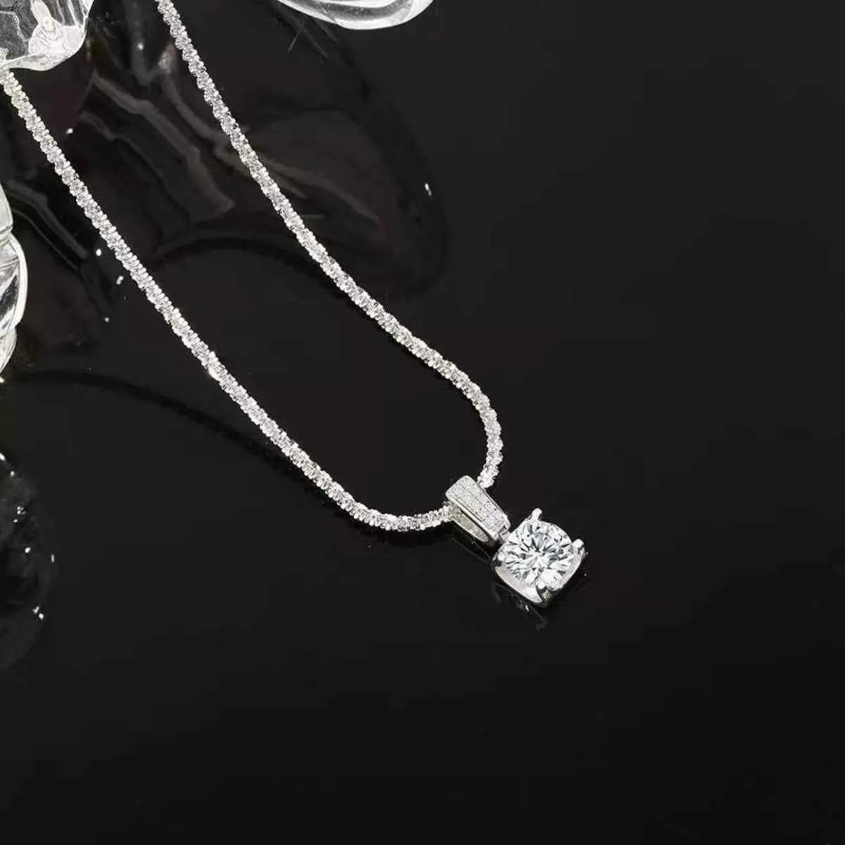 1 Carat 925 Sterling Silver Moissanite Necklace