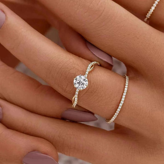 925 Sterling Silver Zircon Ring