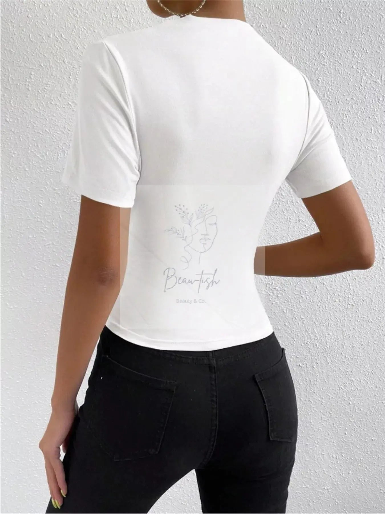 Elegant Draped Short Sleeve Top