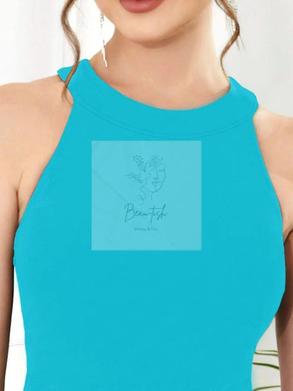 Elegant High-Low Hem Sleeveless Dress