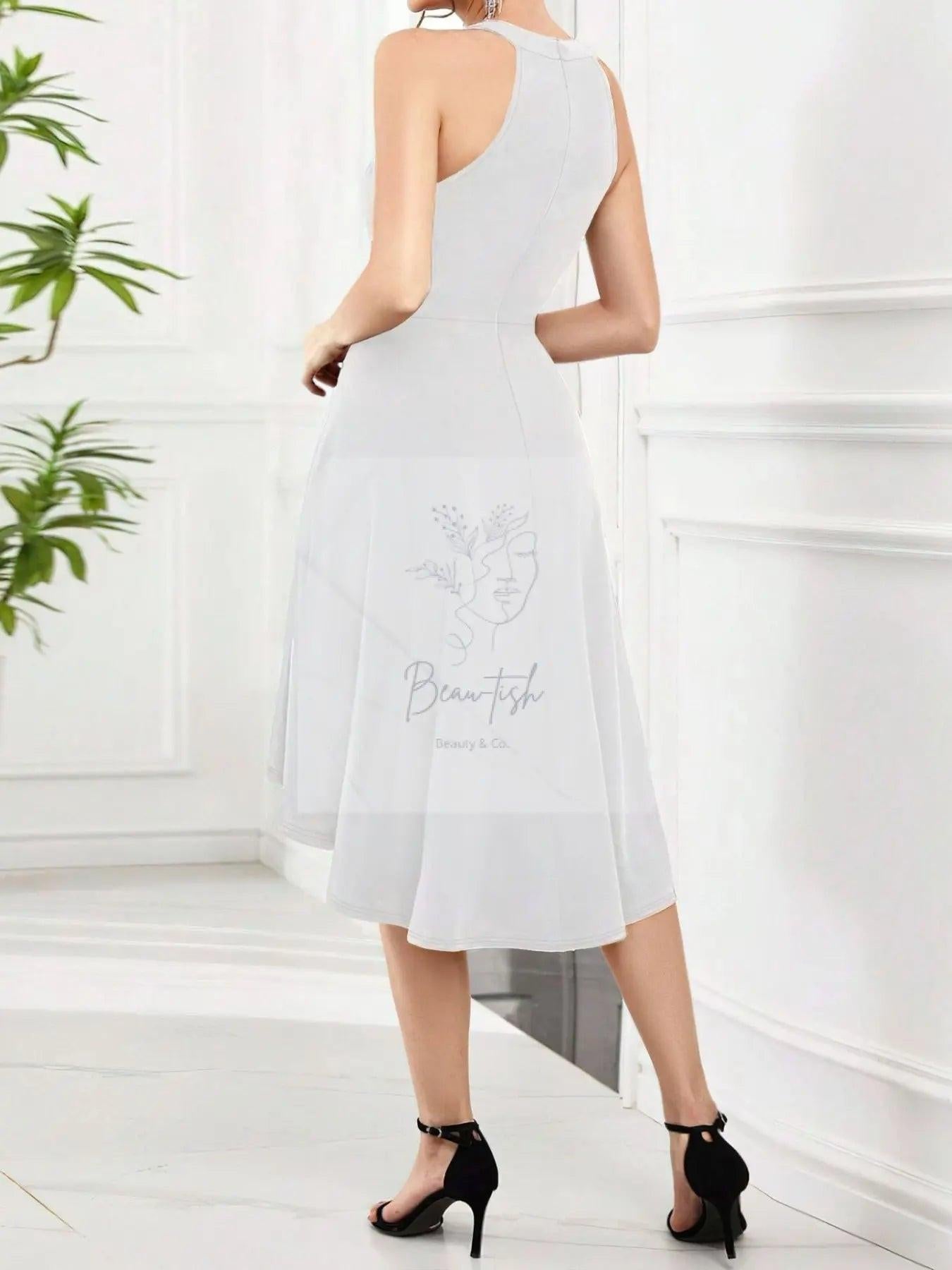 Elegant High-Low Hem Sleeveless Dress