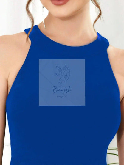 Elegant High-Low Hem Sleeveless Dress