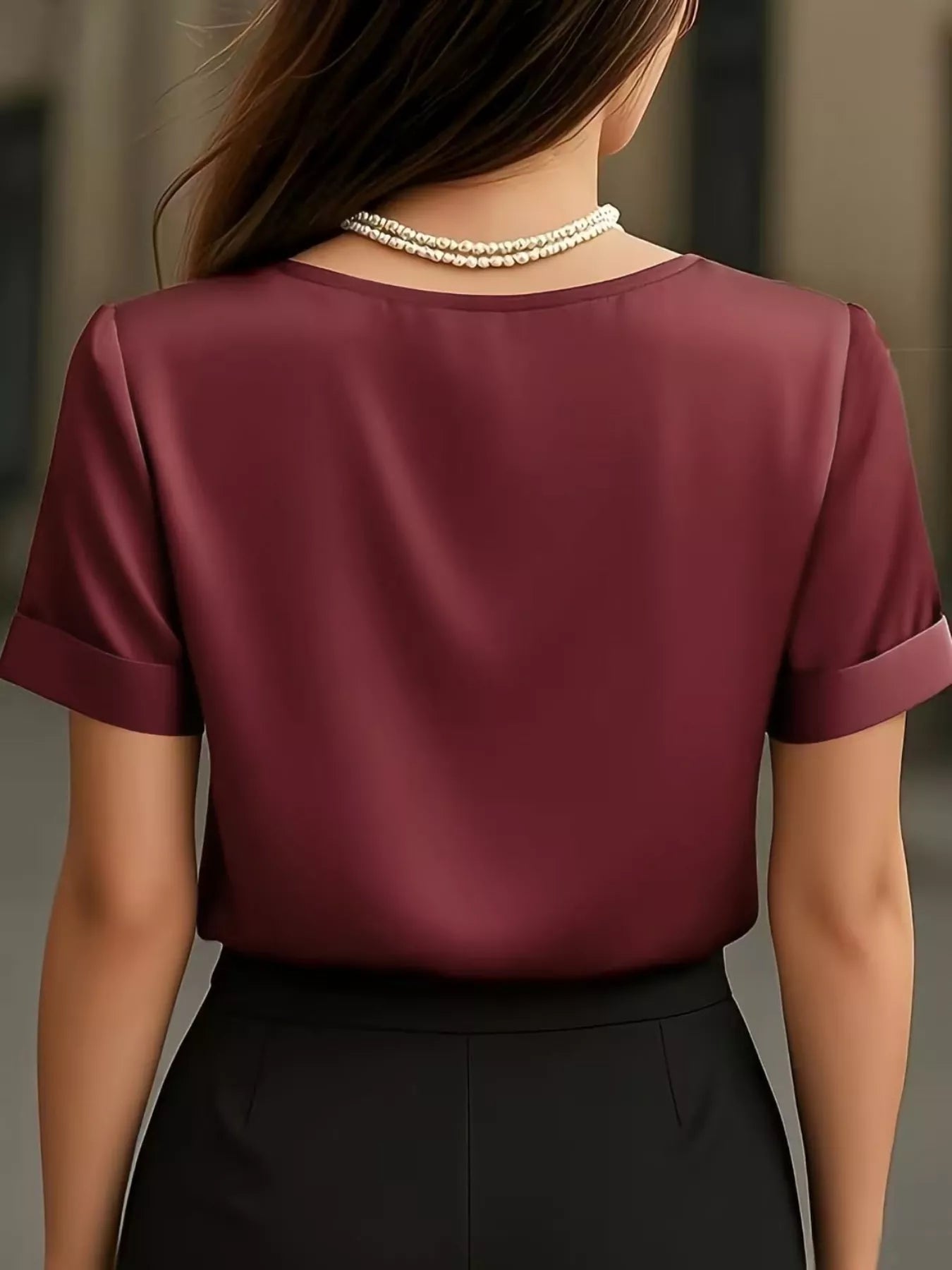 Elegant V-Neck Short Sleeve Ruched Top