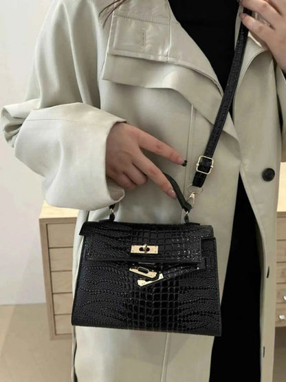 Embossed Flap Crossbody Bag