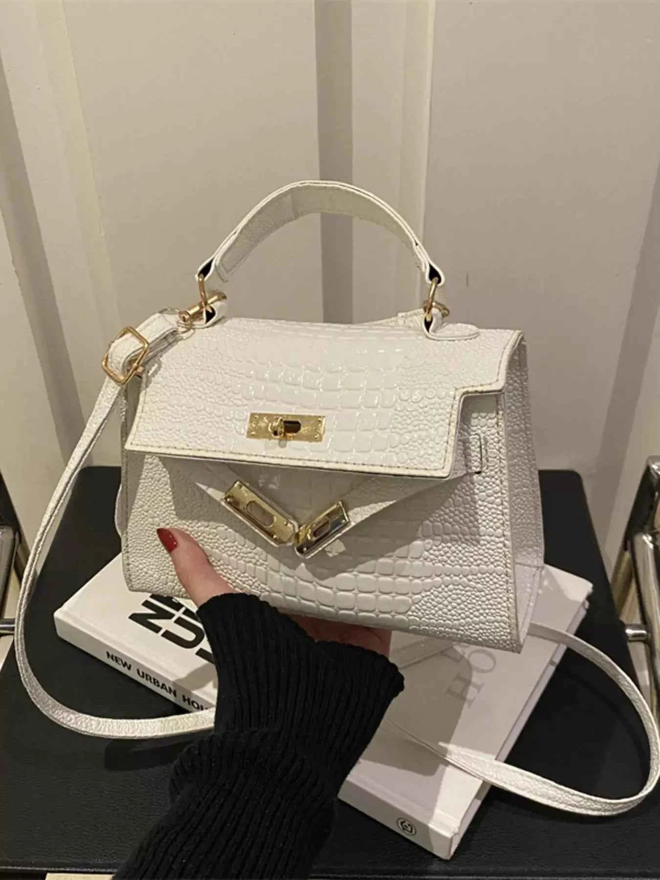 Embossed Flap Crossbody Bag