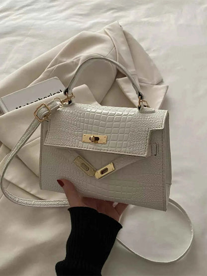 Embossed Flap Crossbody Bag