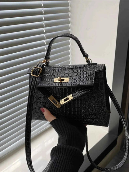 Embossed Flap Crossbody Bag