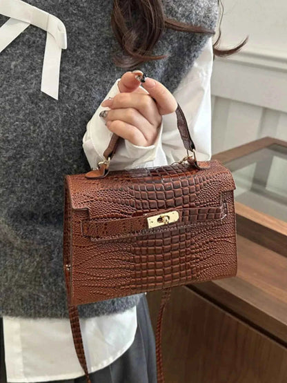 Embossed Flap Crossbody Bag
