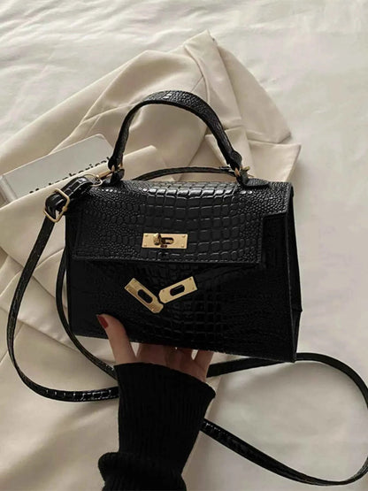 Embossed Flap Crossbody Bag