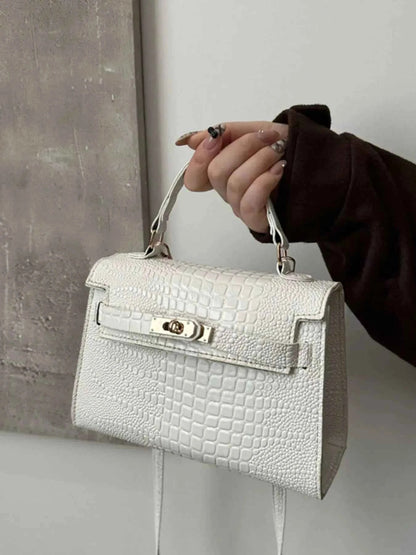 Embossed Flap Crossbody Bag