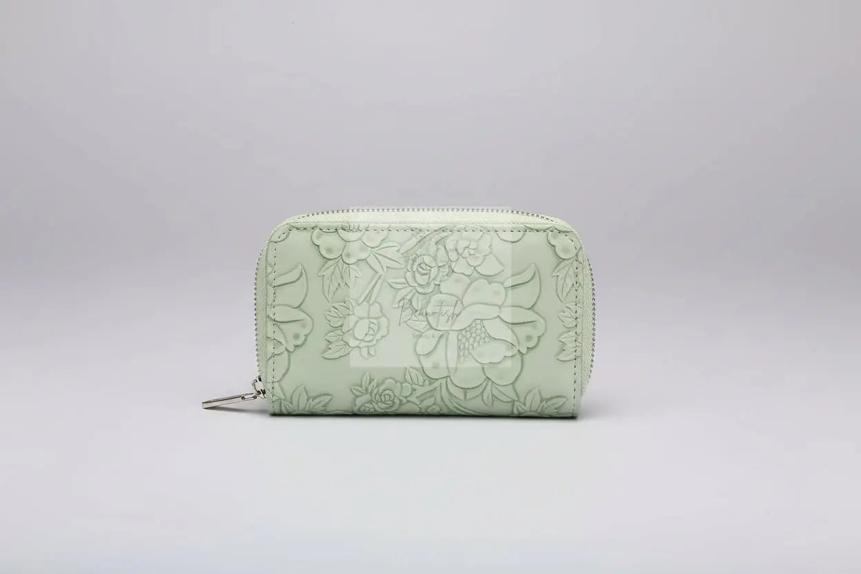 Embossed Floral Leather Bifold Wallet