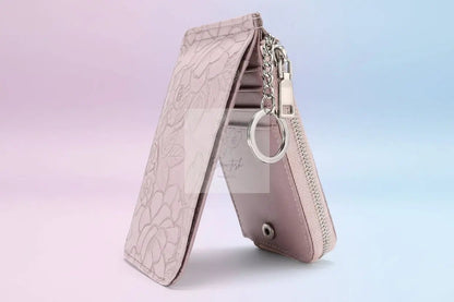 Embossed Floral Leather Bifold Wallet