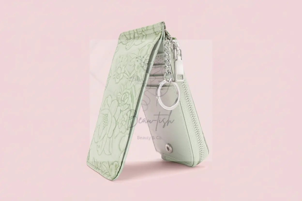 Embossed Floral Leather Bifold Wallet