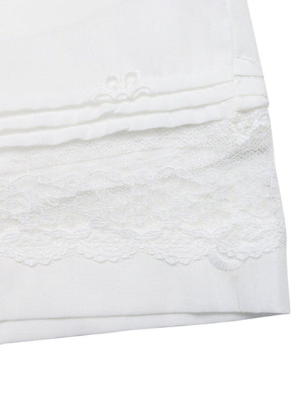 Embroidered Lace Hem Shorts