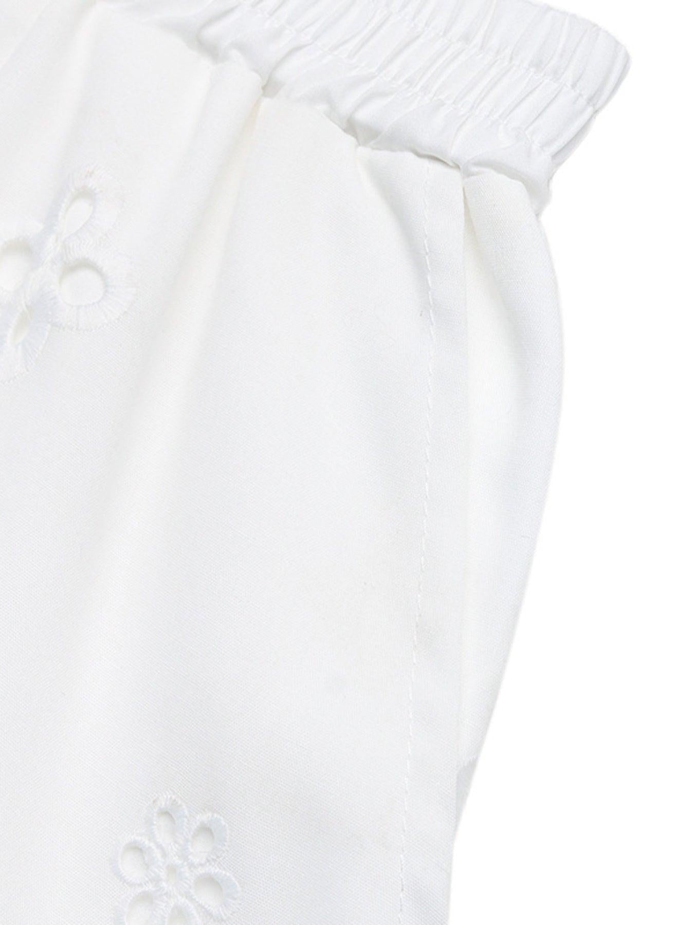 Embroidered Lace Hem Shorts