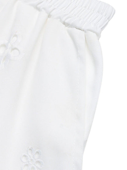 Embroidered Lace Hem Shorts