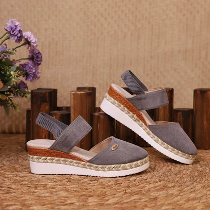 Espadrille Wedge Sandals with Ankle Strap