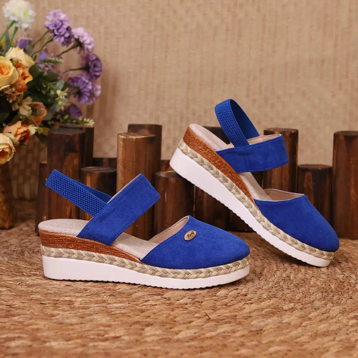 Espadrille Wedge Sandals with Ankle Strap
