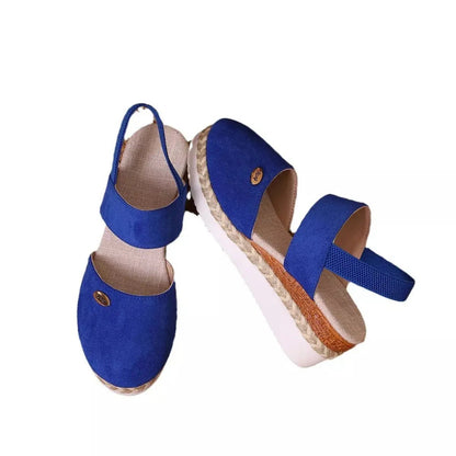 Espadrille Wedge Sandals with Ankle Strap