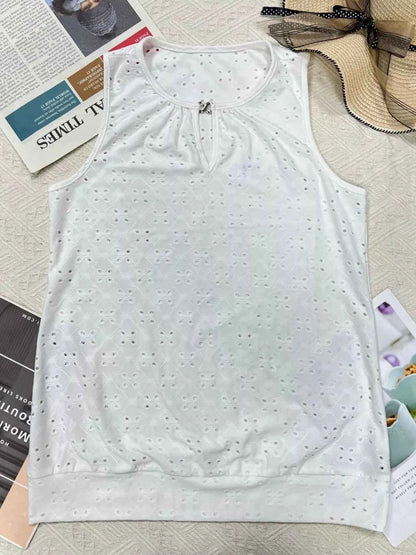 Eyelet Round Neck Cami