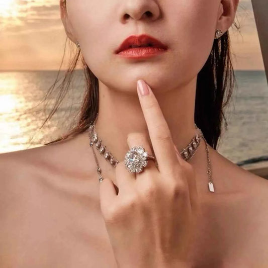5 Carat 925 Sterling Silver Moissanite Ring