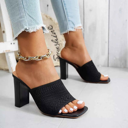Open Toe Block Heels Sandals