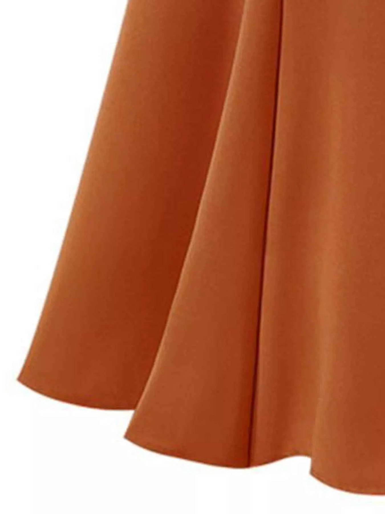 A-Line Midi Skirt with Elastic Waistband