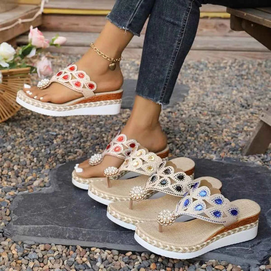 Toe Post Wedge Sandals