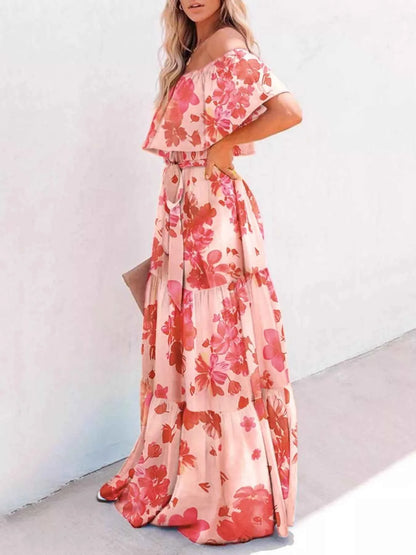 Full Size Off-Shoulder Tiered Maxi Dress Plus Size