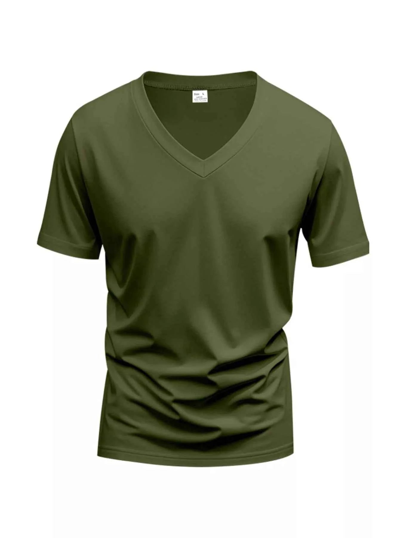 Men's Full Size Slim Fit V-Neck Basic T-Shirt Plus Size