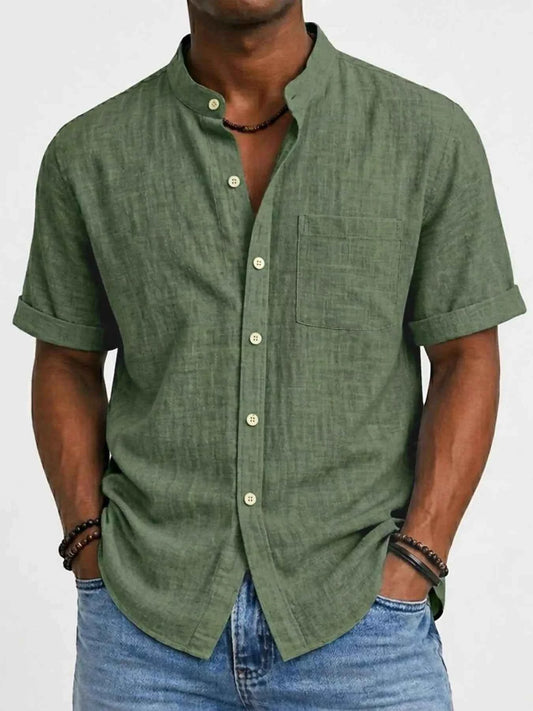 Men's Full Size Button Up Short Sleeve Shirt Plus Size